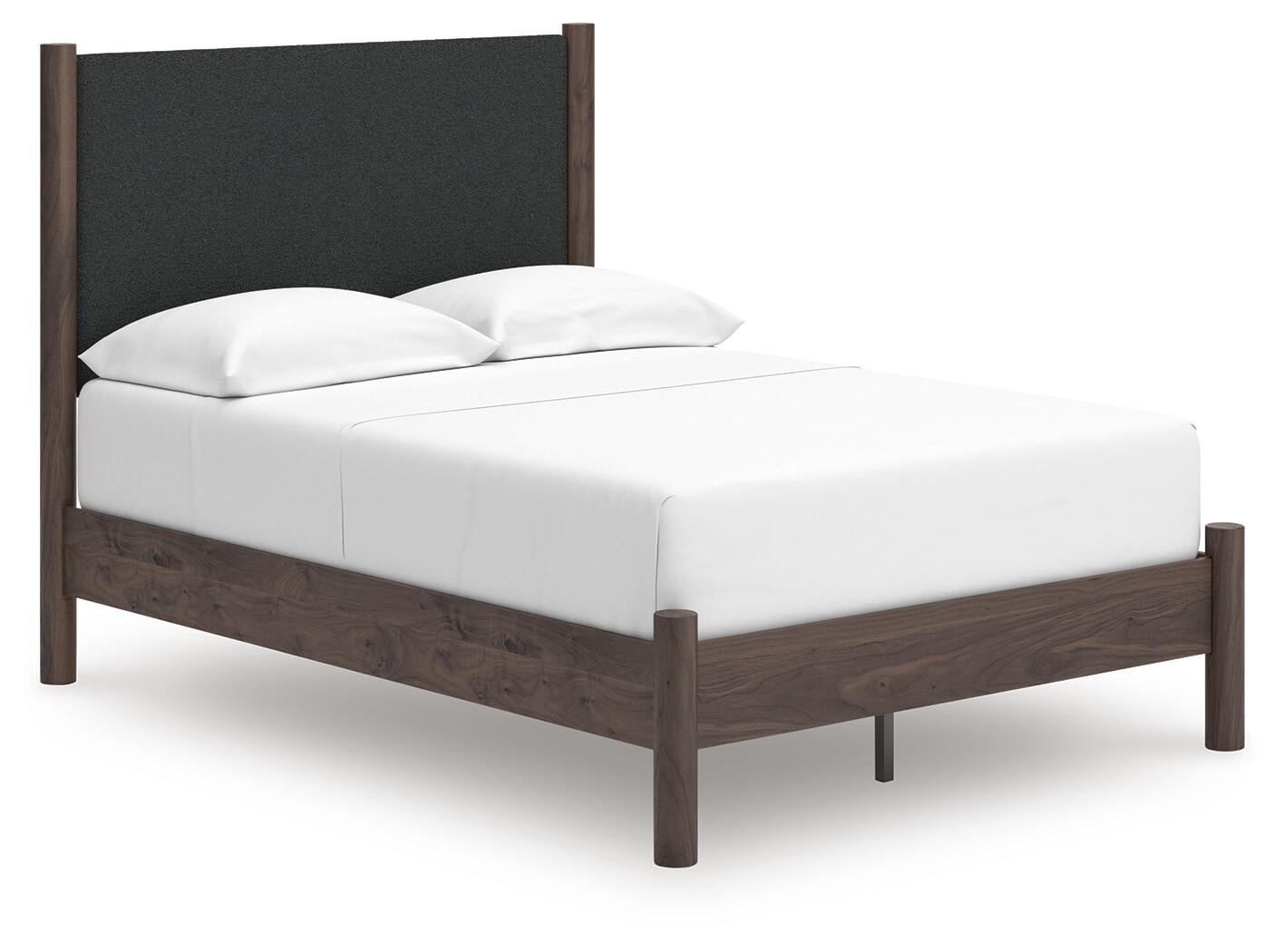Cadmori  Upholstered Panel Platform Bed, Dresser, Mirror, Chest And Nightstand