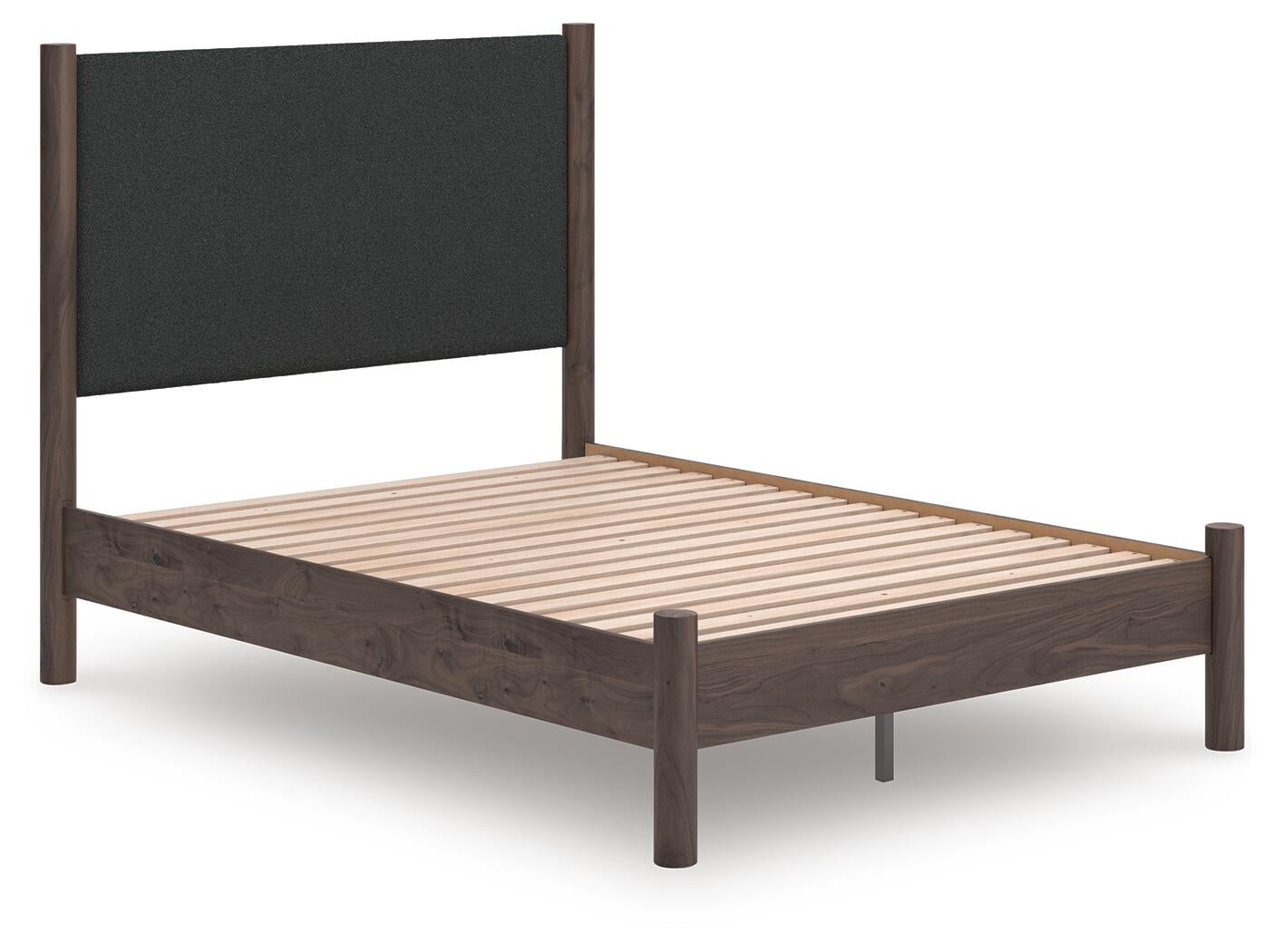 Cadmori  Upholstered Panel Platform Bed, Dresser, Mirror, Chest And Nightstand