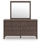Cadmori  Upholstered Panel Platform Bed, Dresser, Mirror, Chest And Nightstand