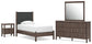 Cadmori  Upholstered Panel Platform Bed, Dresser, Mirror And Nightstand