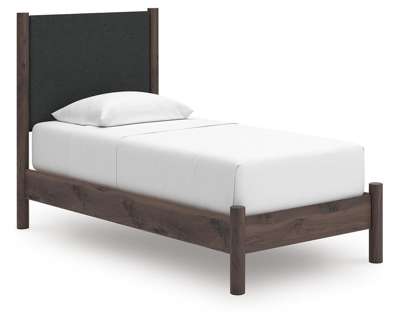 Cadmori  Upholstered Panel Platform Bed, Dresser, Mirror And Nightstand