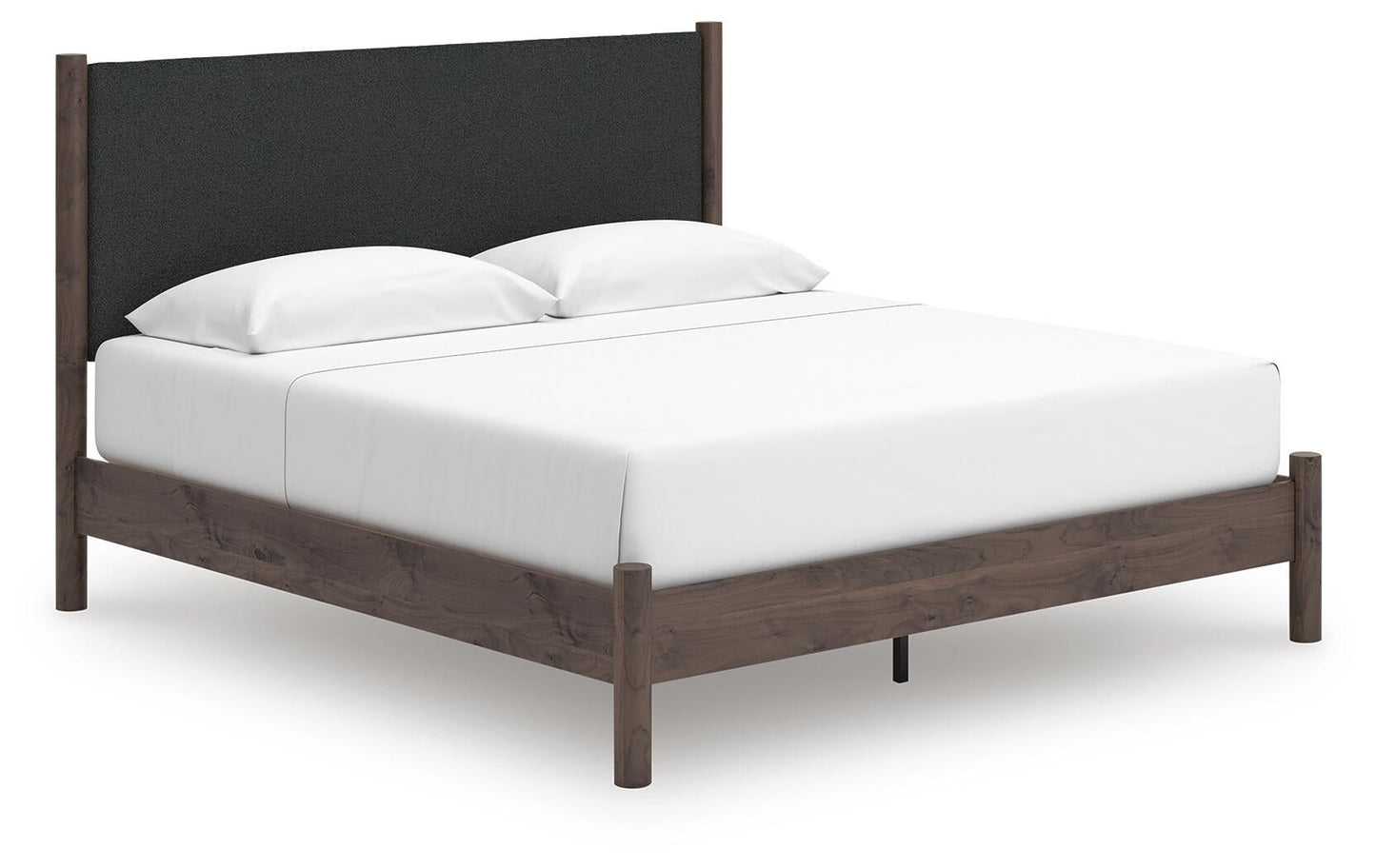 Cadmori  Upholstered Panel Platform Bed, Dresser, Mirror, Chest And Nightstand