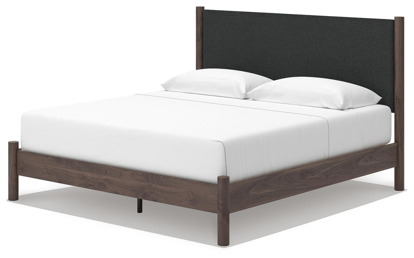 Cadmori  Upholstered Panel Platform Bed, Dresser, Mirror, Chest And Nightstand