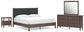 Cadmori  Upholstered Panel Platform Bed, Dresser, Mirror And Nightstand