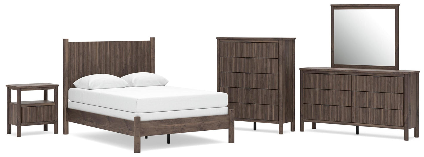 Cadmori  Panel Bed, Dresser, Mirror, Chest And Nightstand