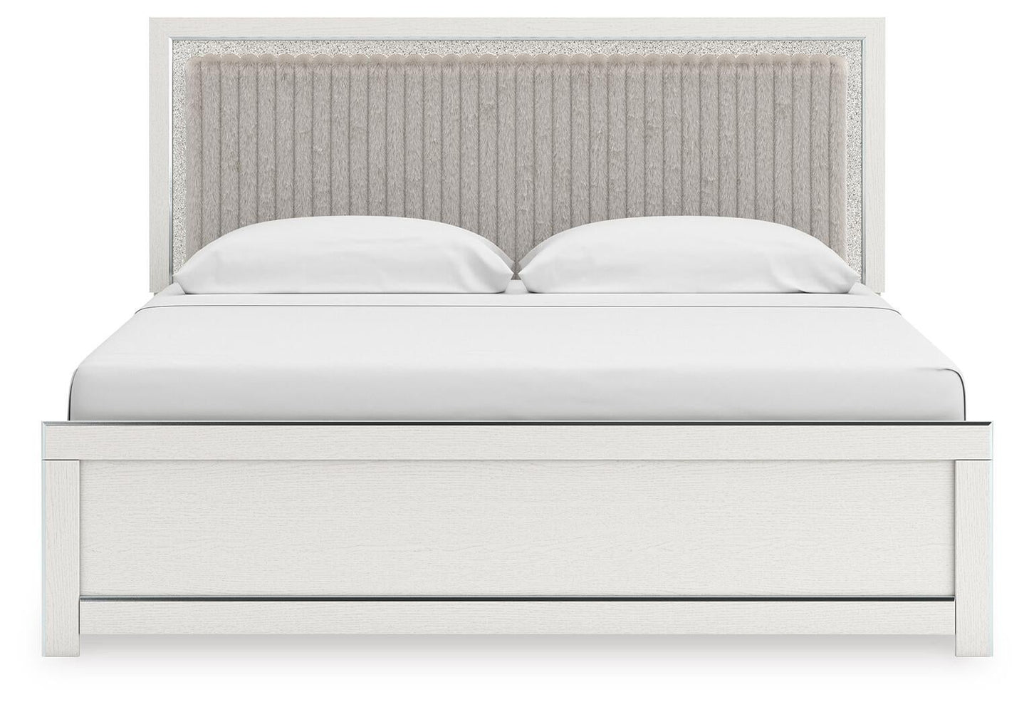 Birmonton  Upholstered Panel Platform Bed, Dresser, Mirror, Chest And Nightstand