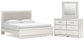 Birmonton  Upholstered Panel Platform Bed, Dresser And Mirror