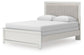Birmonton  Upholstered Panel Bed, Dresser, Mirror, Chest And Nightstand