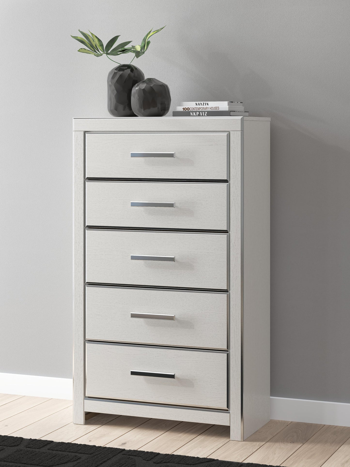 Birmonton  Upholstered Panel Bed, Dresser, Mirror, Chest And Nightstand