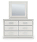 Birmonton  Upholstered Panel Bed, Dresser, Mirror And Nightstand