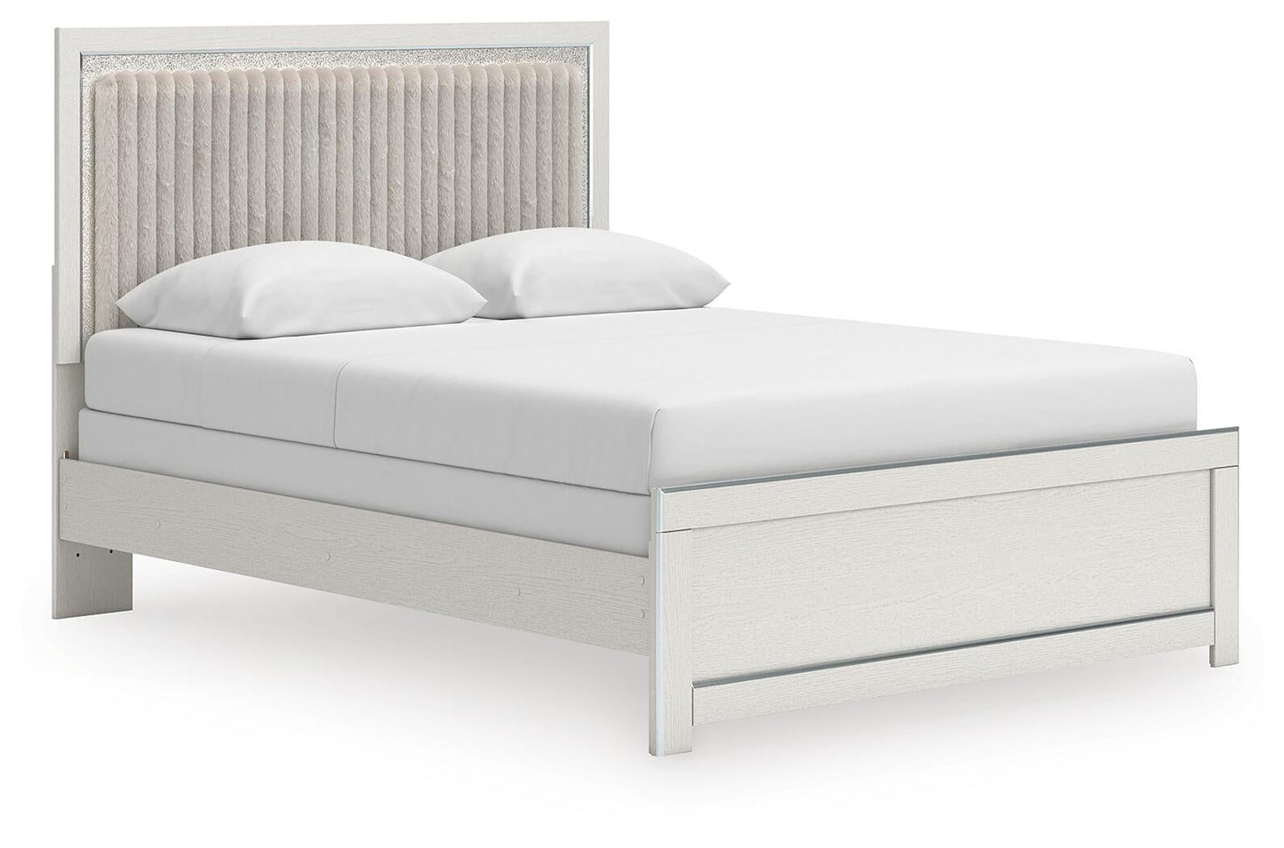 Birmonton  Upholstered Panel Bed, Dresser, Mirror And Nightstand