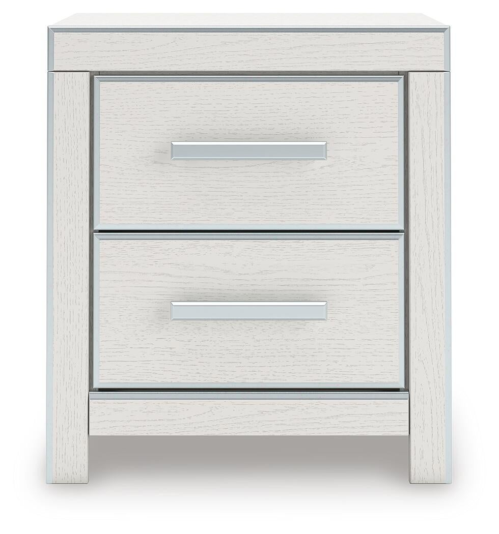 Birmonton  Upholstered Panel Bed, Dresser, Mirror And Nightstand