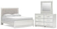 Birmonton  Upholstered Panel Bed, Dresser And Mirror