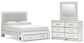 Birmonton  Upholstered Panel Platform Storage Bed, Dresser And Mirror