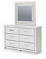 Birmonton  Upholstered Panel Platform Bed, Dresser, Mirror, Chest And Nightstand