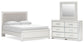 Birmonton  Upholstered Panel Platform Bed, Dresser And Mirror