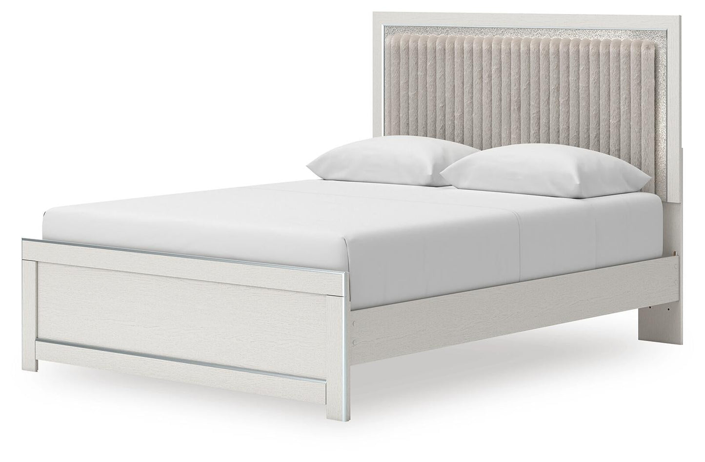 Zuraleus  Upholstered Panel Platform Bed, Dresser And Mirror
