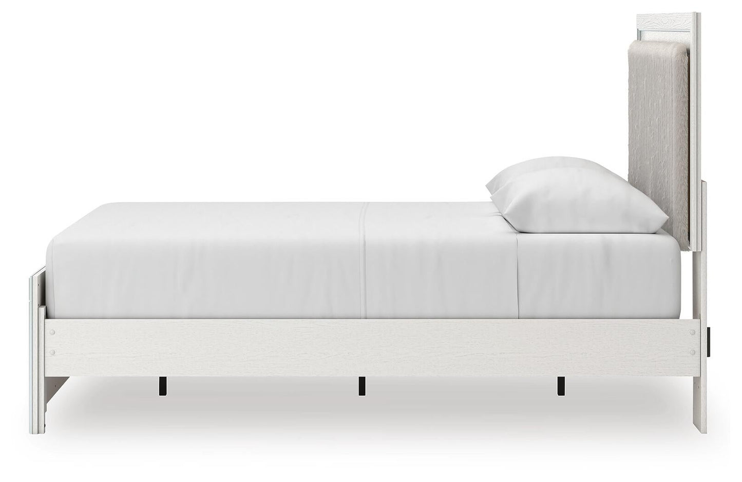 Zuraleus  Upholstered Panel Platform Bed, Dresser And Mirror