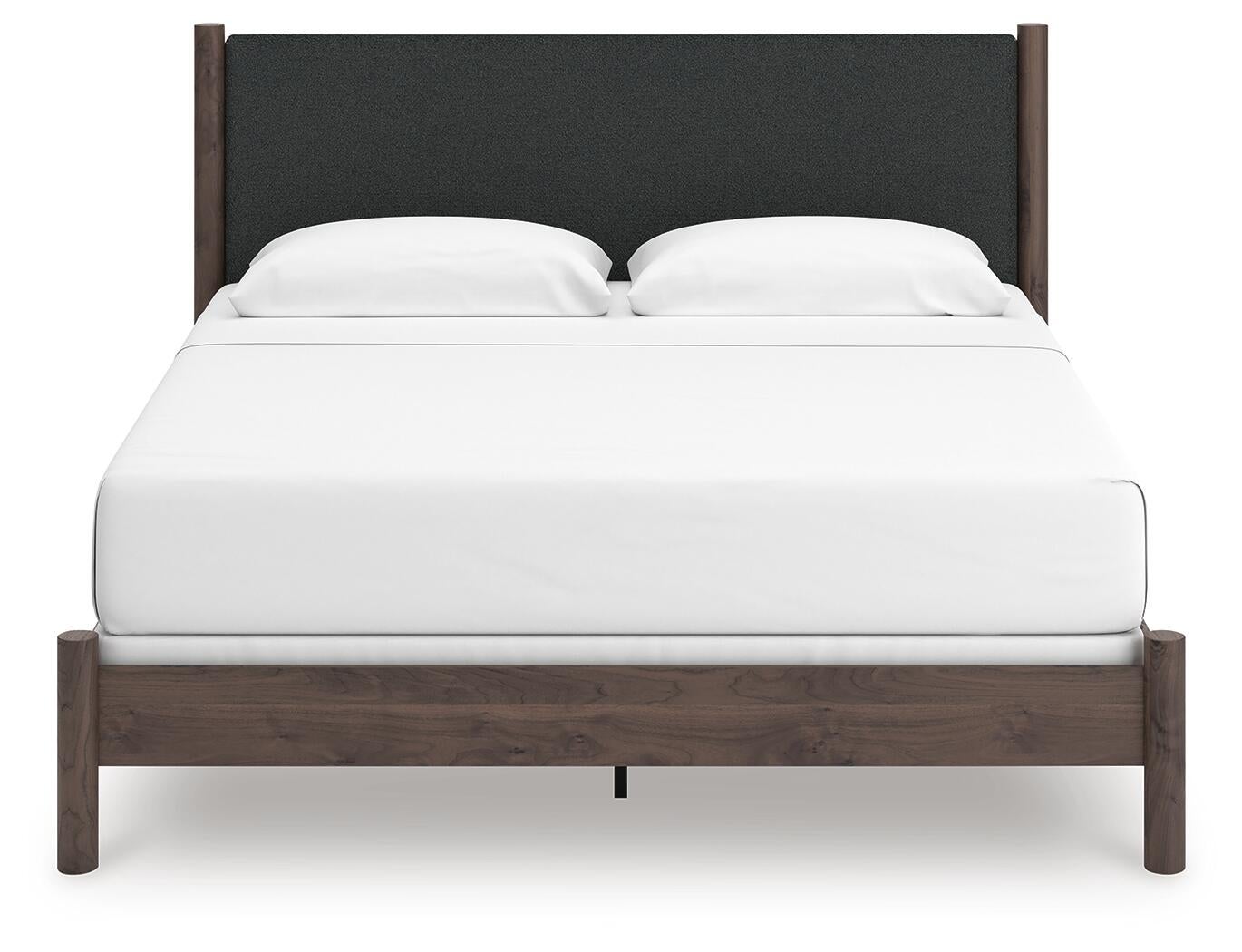 Cadmori  Upholstered Panel Bed, Dresser, Mirror, Chest And Nightstand