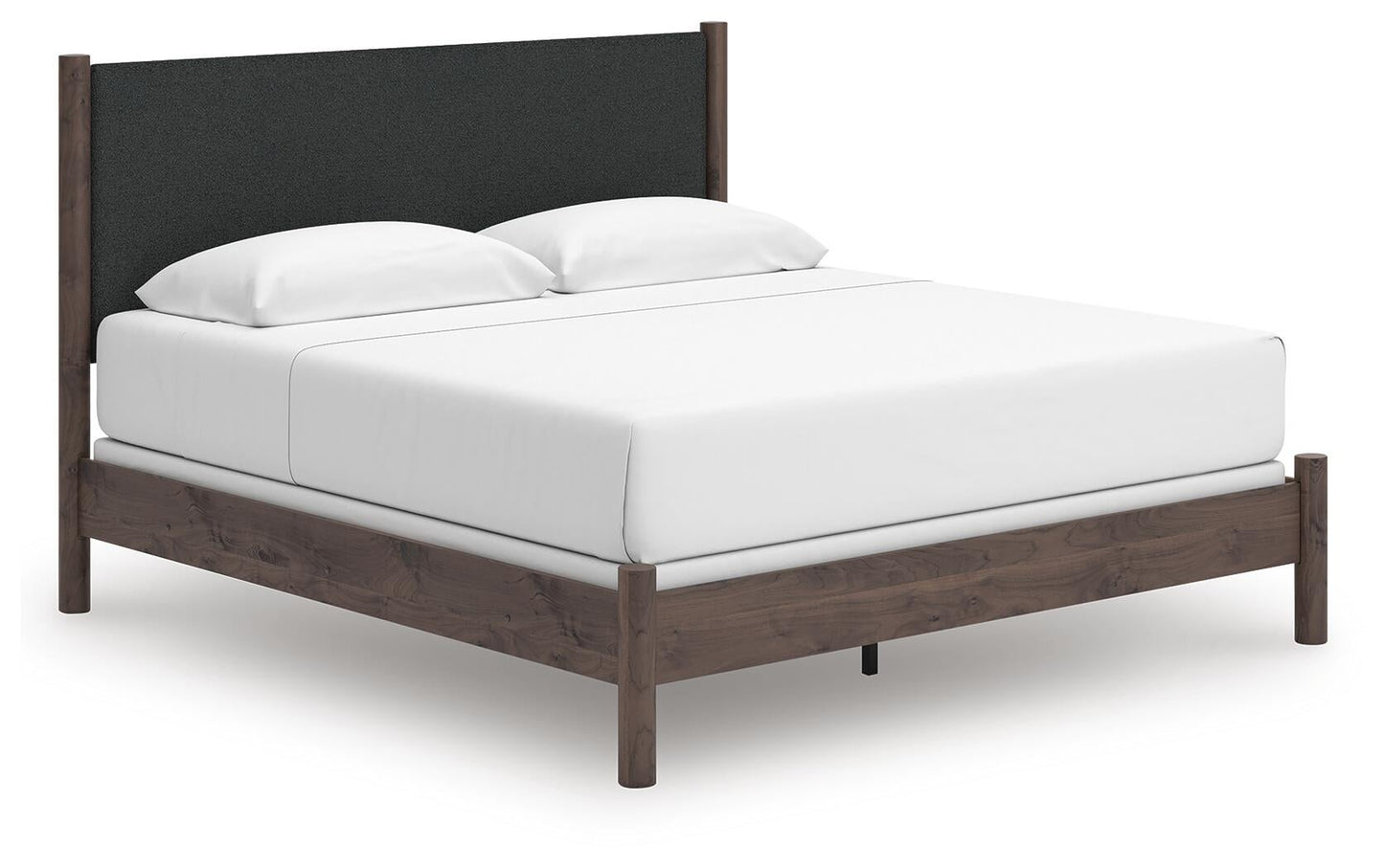 Cadmori  Upholstered Panel Bed, Dresser, Mirror, Chest And Nightstand