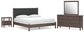 Cadmori  Upholstered Panel Bed, Dresser, Mirror And Nightstand