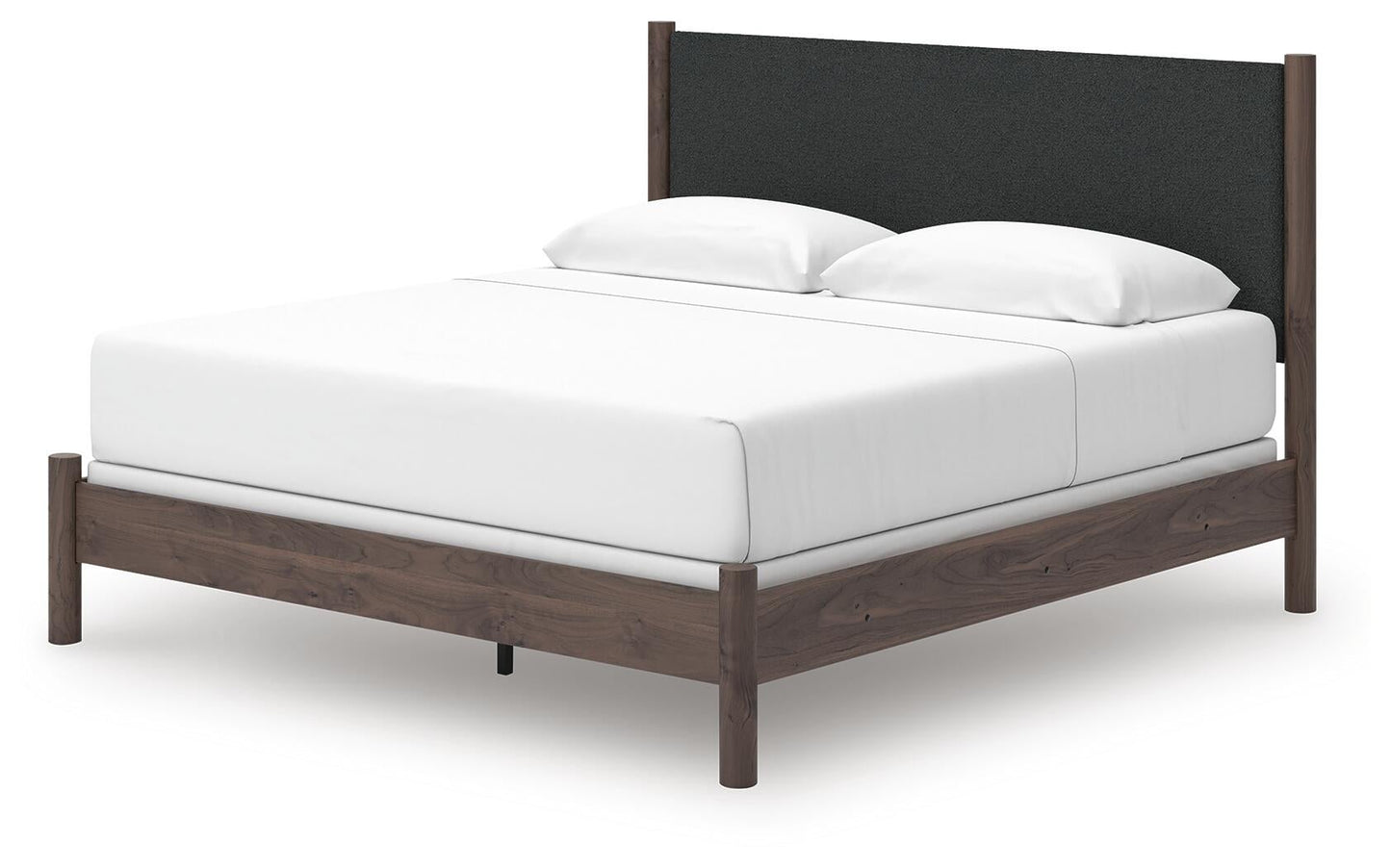 Cadmori  Upholstered Panel Bed, Dresser, Mirror And Nightstand