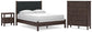 Cadmori  Upholstered Panel Bed, Dresser, Mirror And Nightstand