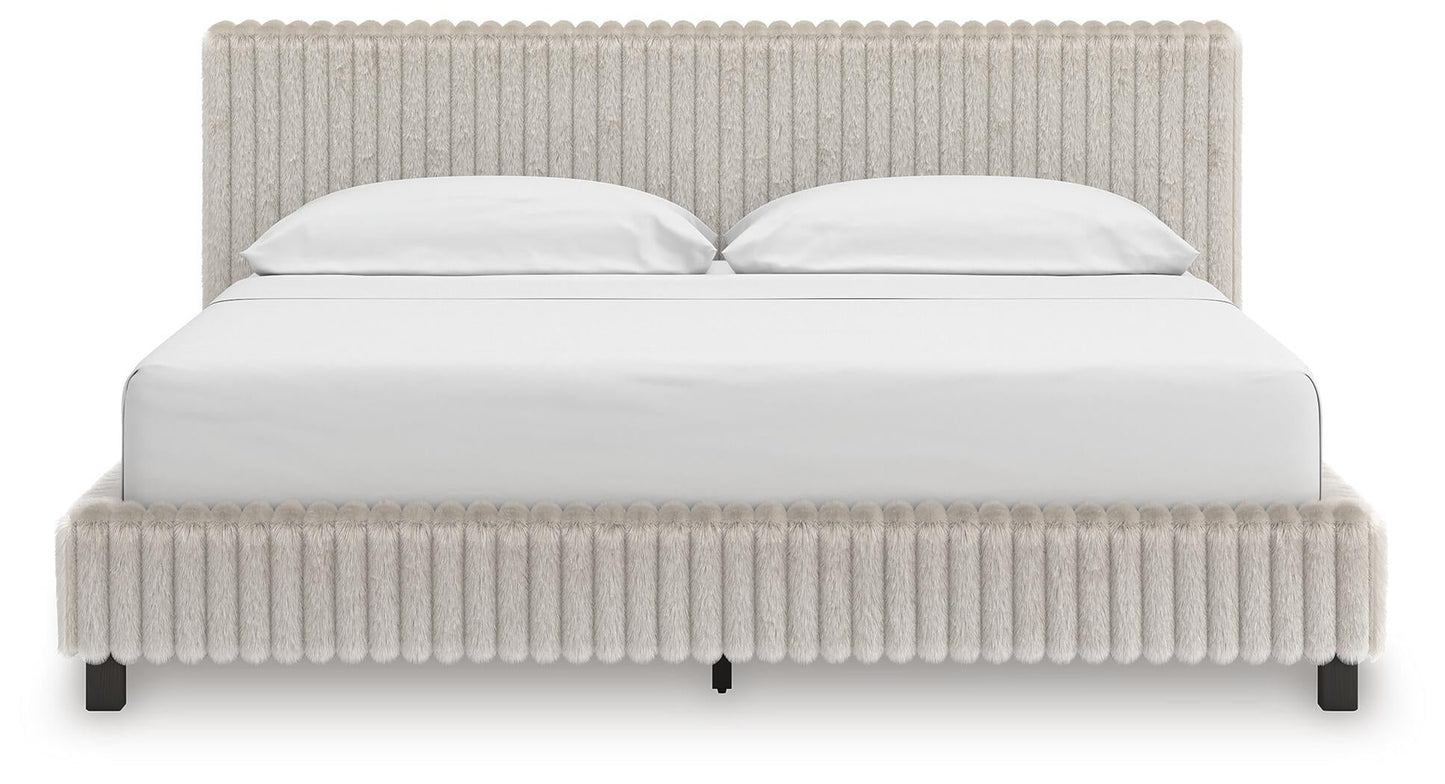 Birmonton California  Upholstered Bed, Dresser, Mirror, Chest And Nightstand