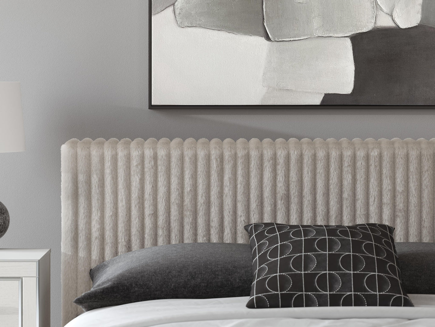 Birmonton California  Upholstered Bed, Dresser, Mirror, Chest And Nightstand