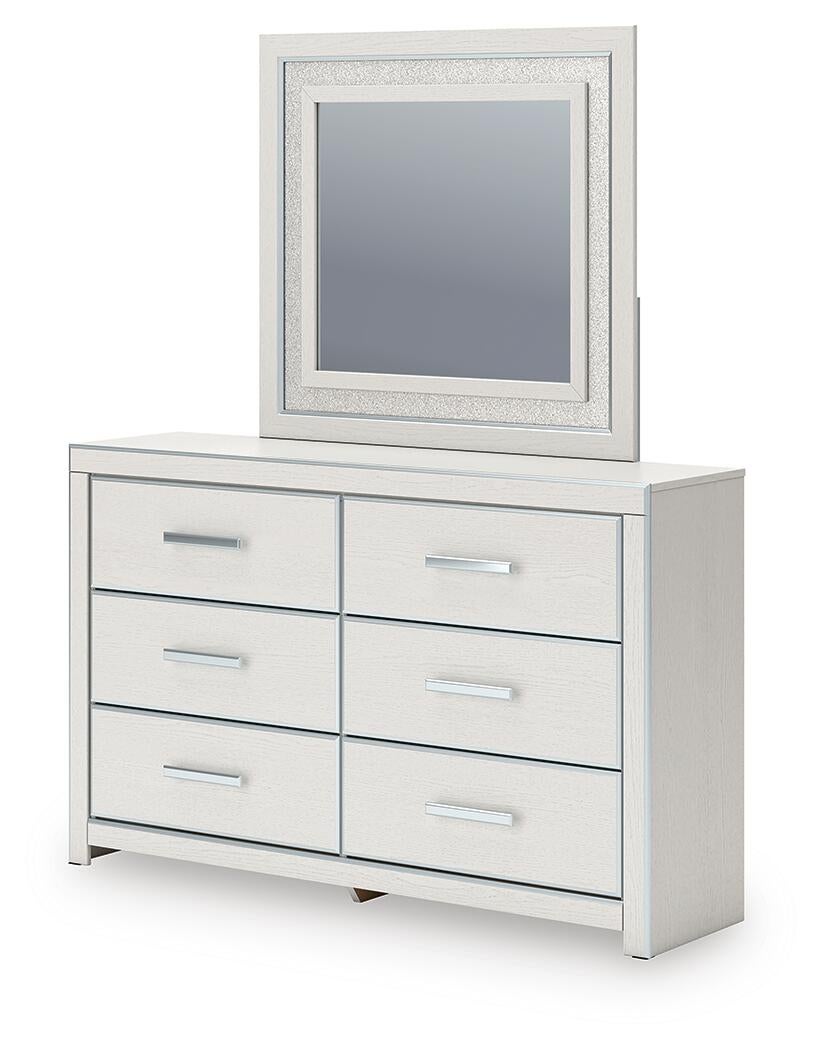 Birmonton  Upholstered Bed, Dresser, Mirror And Nightstand