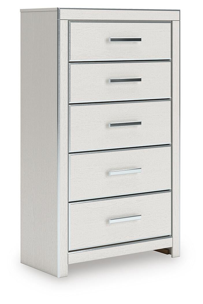 Birmonton  Upholstered Panel Bed, Dresser, Mirror, Chest And Nightstand