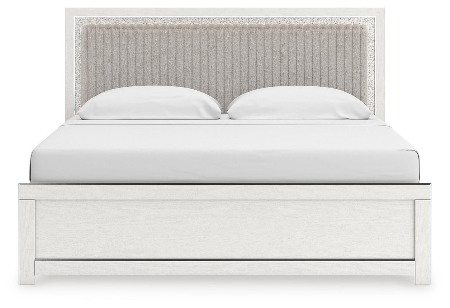 Birmonton  Upholstered Panel Bed, Dresser, Mirror, Chest And Nightstand