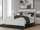Birmonton  Upholstered Panel Bed, Dresser, Mirror And Nightstand