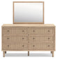 Cielden California  Upholstered Bed With Roll Slats, Dresser, Mirror, Chest And Nightstand