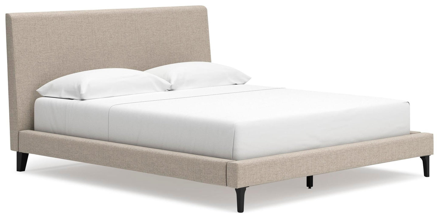 Cielden California  Upholstered Bed With Roll Slats, Dresser, Mirror, Chest And Nightstand