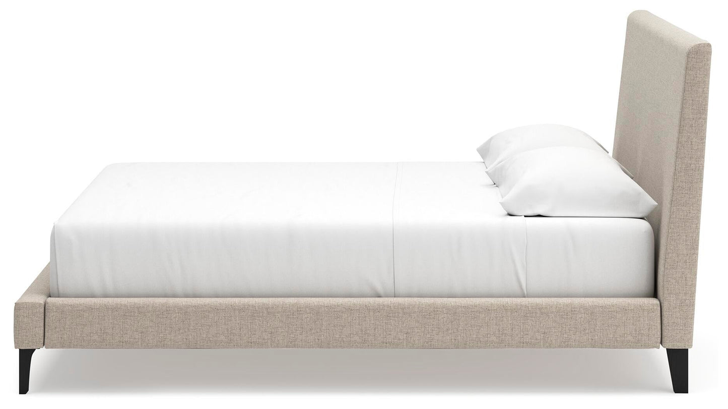Cielden  Upholstered Bed With Roll Slats, Dresser And Mirror