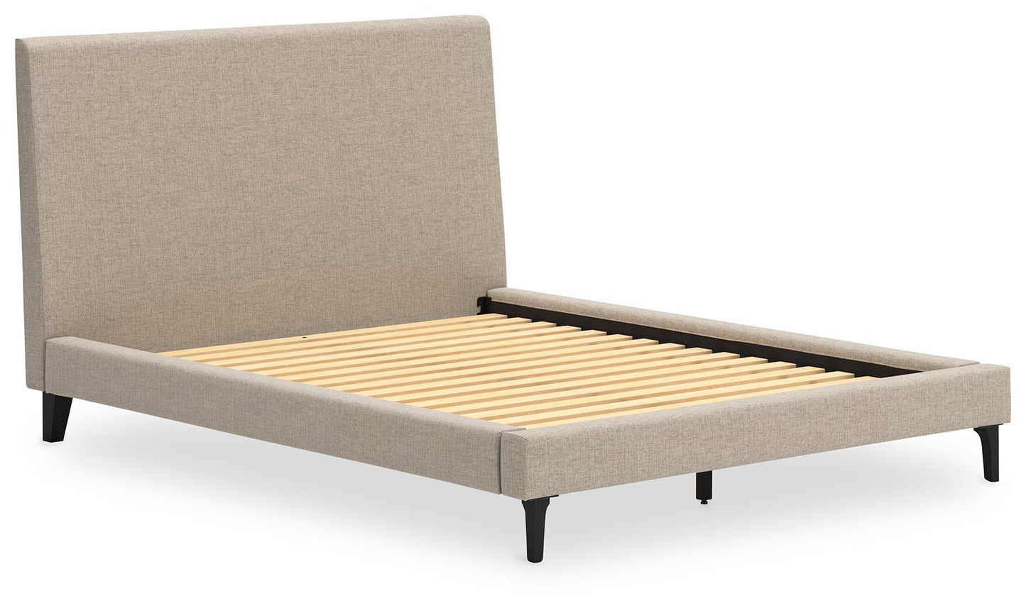 Cielden  Upholstered Bed With Roll Slats, Dresser, Mirror And Nightstand