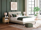 Cielden  Upholstered Bed With Roll Slats, Dresser, Mirror And Nightstand