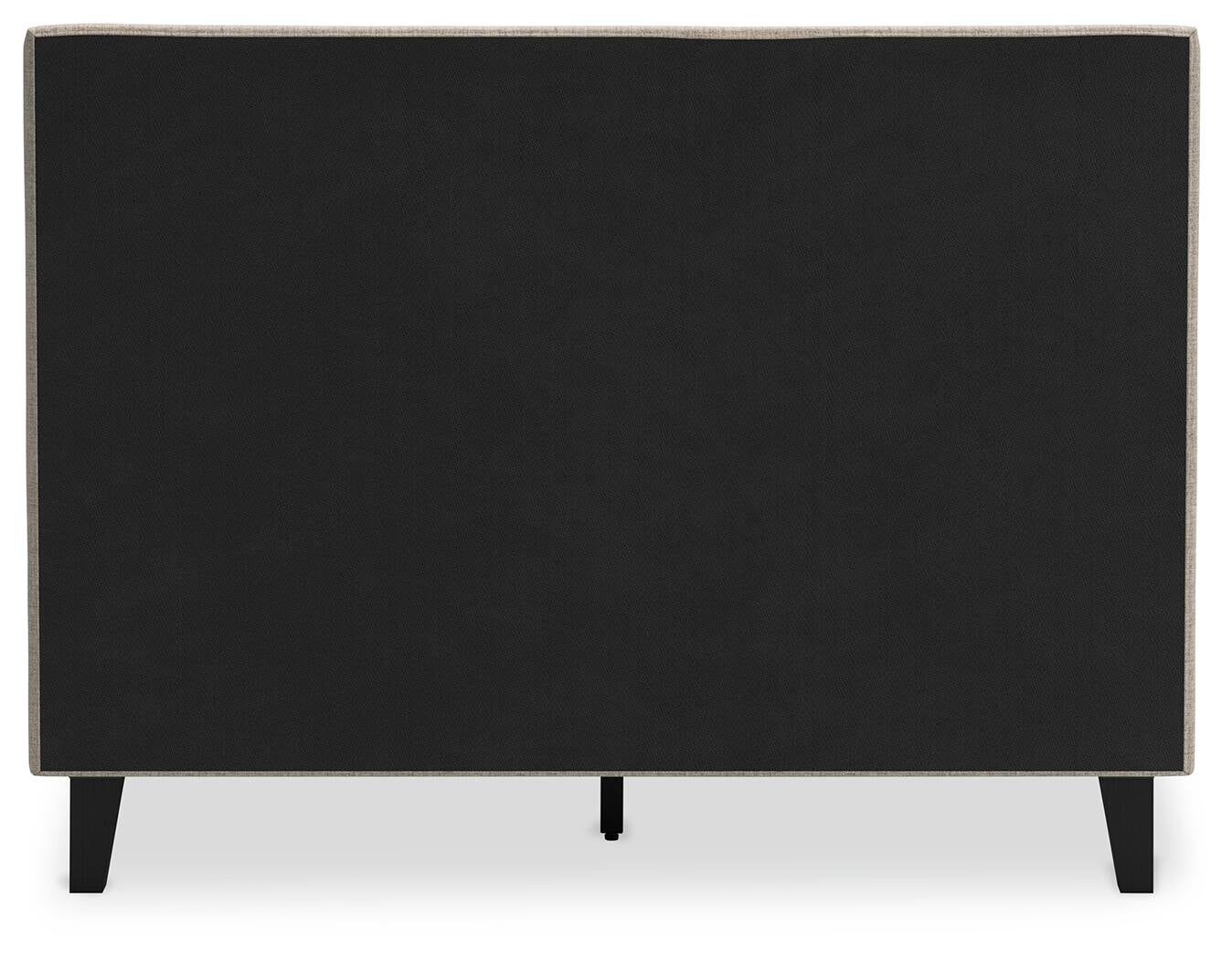 Cielden  Upholstered Bed With Roll Slats, Dresser And Mirror
