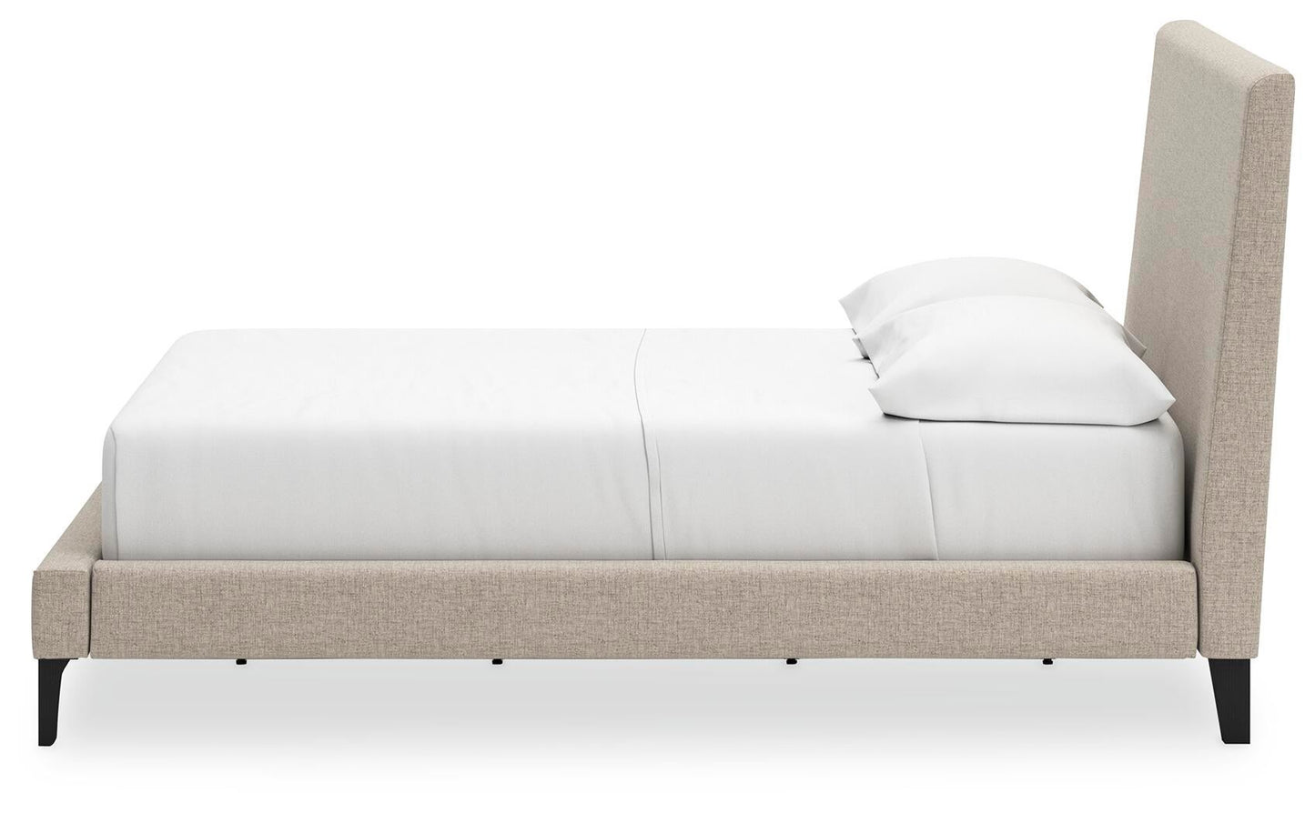 Cielden  Upholstered Bed With Roll Slats, Dresser And Mirror