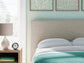 Cielden  Upholstered Bed With Roll Slats, Dresser And Mirror