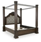 Maylee California  Canopy Bed, Dresser, Mirror And Nightstand