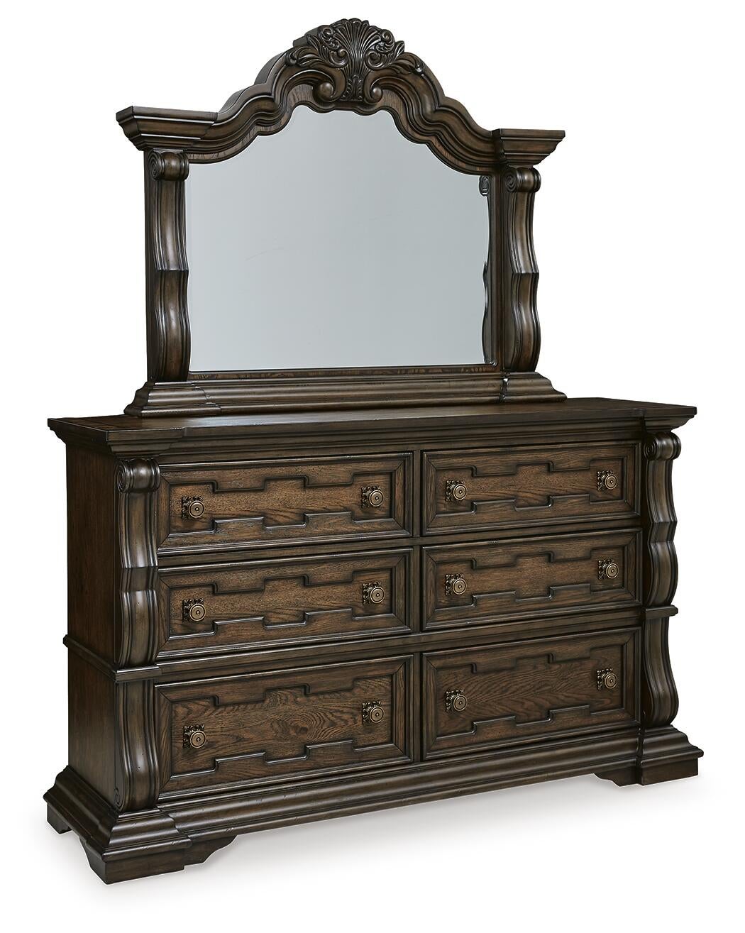 Maylee California  Canopy Bed, Dresser, Mirror And Nightstand