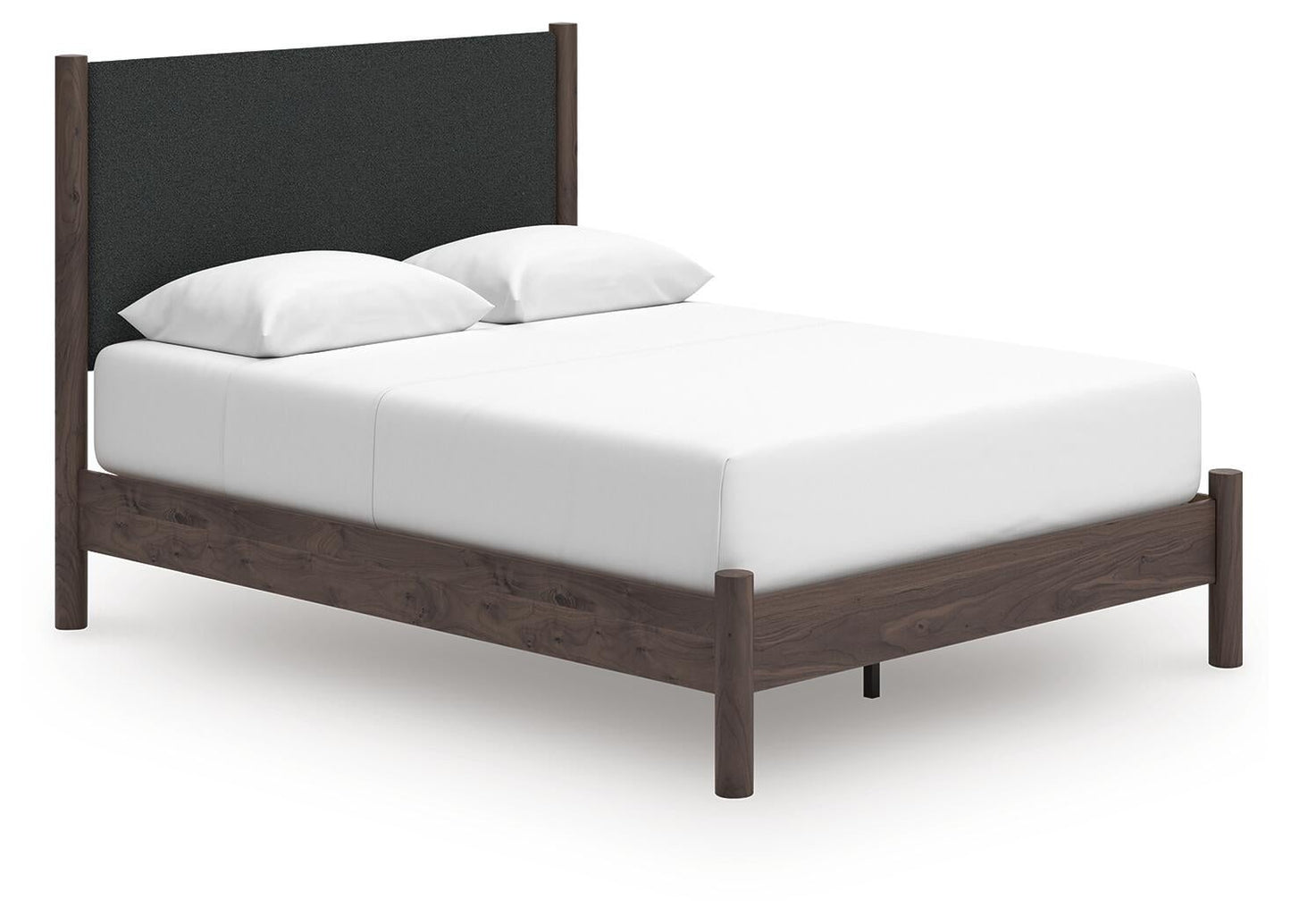Cadmori  Upholstered Panel Platform Bed, Dresser, Mirror And Nightstand