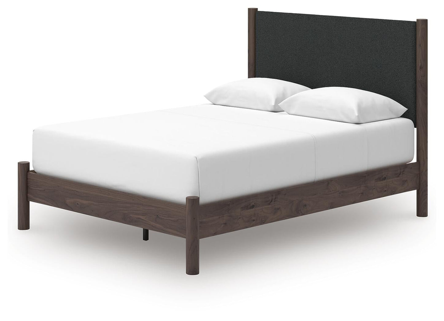 Cadmori  Upholstered Panel Platform Bed, Dresser, Mirror And Nightstand