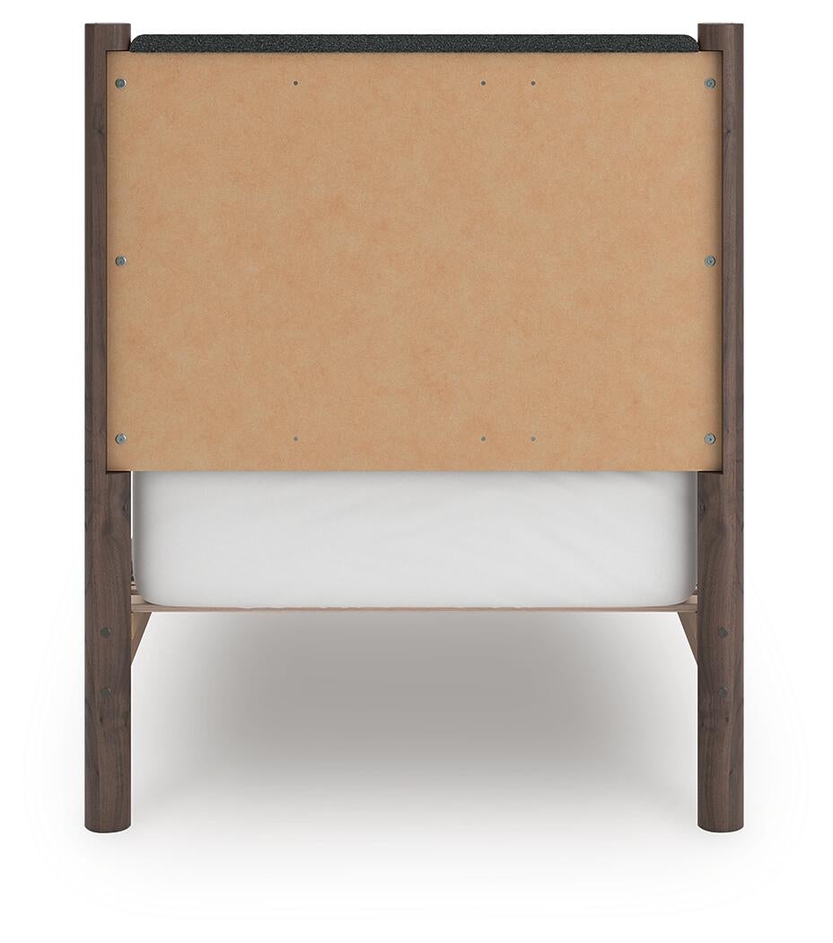 Pamytta  Upholstered Panel Platform Bed, Dresser And Mirror