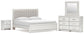 Birmonton  Upholstered Panel Platform Bed, Dresser, Mirror And Nightstand