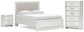 Birmonton  Upholstered Panel Bed, Dresser, Mirror And Nightstand