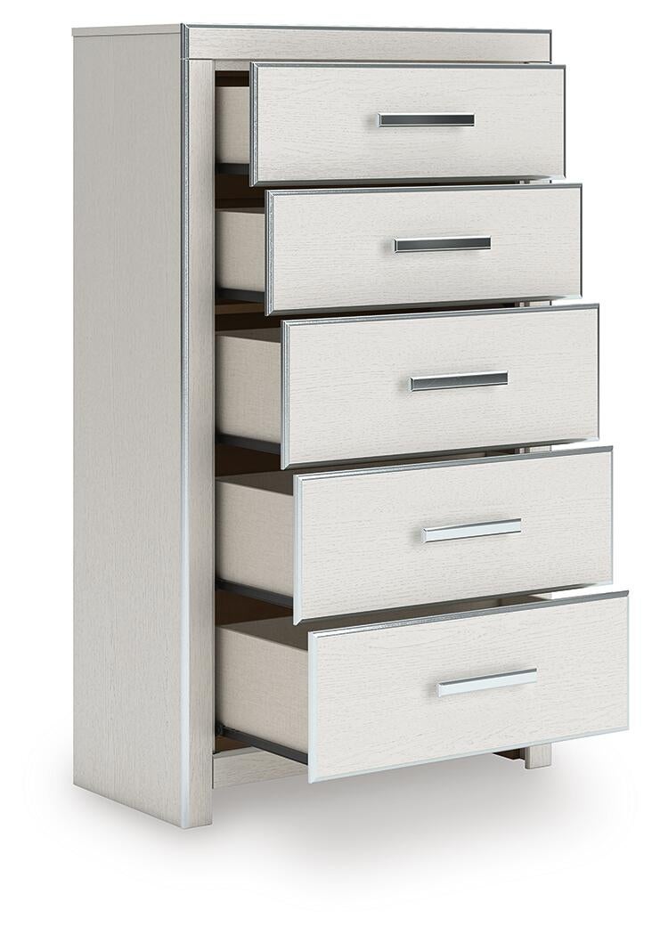 Birmonton  Upholstered Panel Platform Storage Bed, Dresser, Mirror, Chest And Nightstand