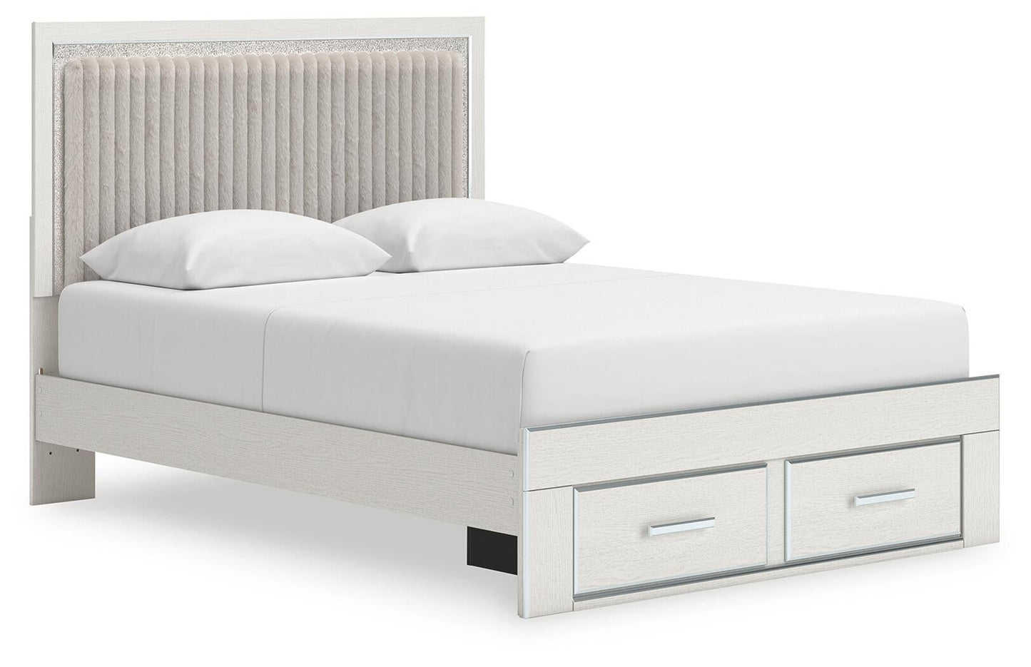 Birmonton  Upholstered Panel Platform Storage Bed, Dresser, Mirror, Chest And Nightstand